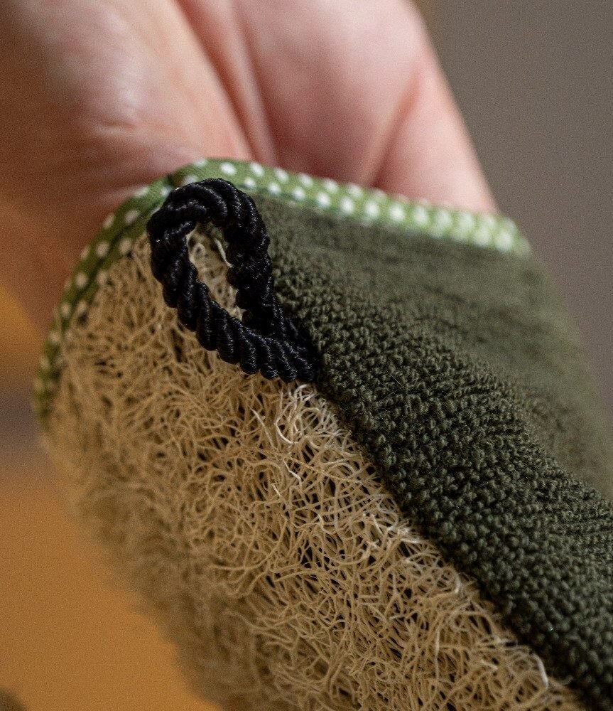 Gant de toilette avec crin