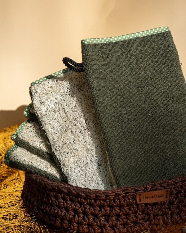 Gant de toilette avec crin