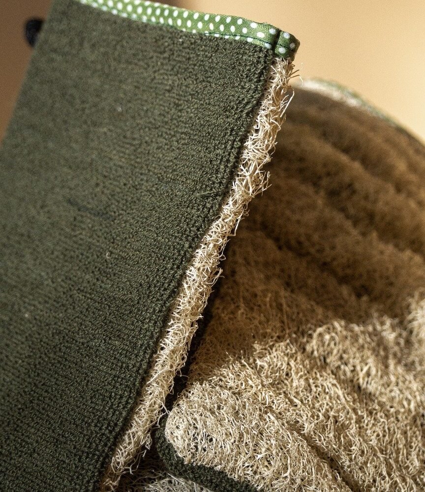 Gant de toilette avec crin